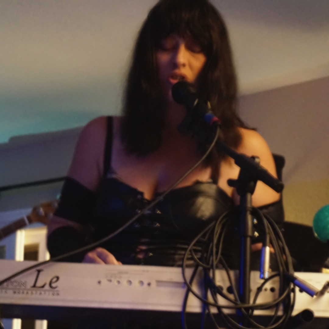Grable performing live on keys